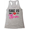 she is my bestie Racerback Tank