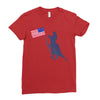 Patriotic T-Rex Ladies Fitted T-Shirt
