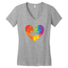 Rainbow Equality Heart Women's V-Neck T-Shirt