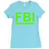 mens fbi print casual slim Ladies Fitted T-Shirt