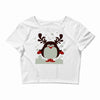 christmas t shirt santa reindeer penguin novelty xmas Crop Top