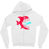 monster fish eats diver Zipper Hoodie