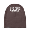 i'm not lazy   i really enjoy doing nothing Baby Beanies