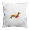 dachshund flower 2 Throw Pillow