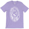 praying hands cross mary rock band baseball jersey T-Shirt