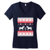 reindeer christmas ugly sweater Women's V-Neck T-Shirt
