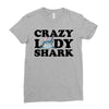 crazy lady shark Ladies Fitted T-Shirt