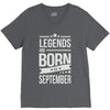 legends are born in september V-Neck Tee