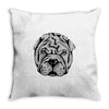 ask me about my shar pei Throw Pillow