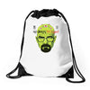 no brain no gain Drawstring Bags