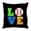 love baseball neon rhinestuds Throw Pillow