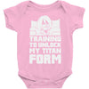 training to unlock my titan form Baby Bodysuit