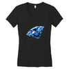 diamond blu Women's V-Neck T-Shirt