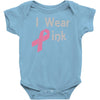 junior's breast cancer awareness i wear pink Baby Onesie