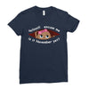 November Peeking Out Baby Girl Ladies Fitted T-Shirt