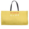 eat, sleep &amp; train triathlon sports, gym, athletic Weekender Totes