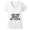 ask me about my cock rooster Women's V-Neck T-Shirt