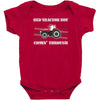 case ih red tractor boy comin' through Baby Bodysuit