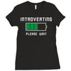 low battery introvert pun humor Ladies Fitted T-Shirt