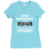 never underestimate an old man who was born in september Ladies Fitted T-Shirt