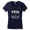 trig or treat Women's V-Neck T-Shirt