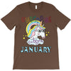 unicorns are born in january cute unicorn T-Shirt