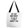my cat was right Tote Bags