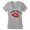 latina power bite Women's V-Neck T-Shirt