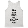 say boo and scary on 2 Tank Top