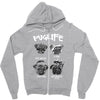 pug life Zipper Hoodie