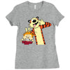 Calvin and hobbes Ladies Fitted T-Shirt