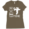 eat sleep mine funny Ladies Fitted T-Shirt