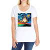 Totoro Van Gogh Parody Ladies Curvy T-Shirt