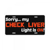 check liver light is on License Plate