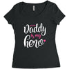 Daddy is my Hero Baby Girl Women's Triblend Scoop T-shirt