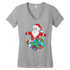 santa with piles of christmas Women's V-Neck T-Shirt