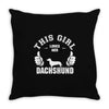 This Girl Loves Her Dachshund Throw Pillow