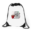 it's a christmas movies and hot chocolate kind of day Drawstring Bags