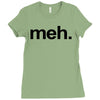 meh geek nerd t shirt funny humor retro Ladies Fitted T-Shirt