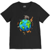 animal polygon around the planet V-Neck Tee