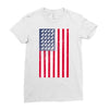 t-rex vintage american flag Ladies Fitted T-Shirt