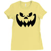 evil pumpkin face halloween costume Ladies Fitted T-Shirt