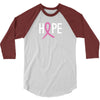 Hope. Breast Cancer Awareness 3/4 Sleeve Shirt
