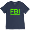 mens fbi print casual slim V-Neck Tee