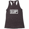 1 up funny video game Racerback Tank