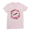 Floral Baby Name Ladies Fitted T-Shirt