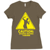 caution shapes being thrown printed Ladies Fitted T-Shirt