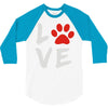 love dog paw 3/4 Sleeve Shirt