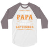 The Best Papa Was Born In September 3/4 Sleeve Shirt