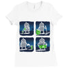 saving the world, one small step at a time Ladies Fitted T-Shirt
